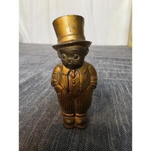 Vintage Gilted Bronze Metal "MAN IN TOP HAT" Figurine Small (3.25")